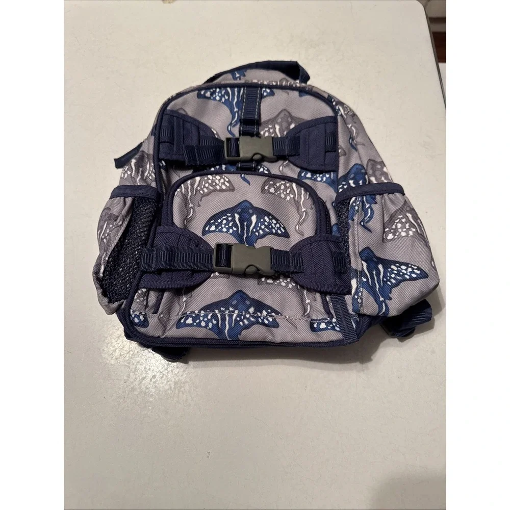 Pottery‎ Barn Kids Backpack Stingray Small Gray Blue Nautical